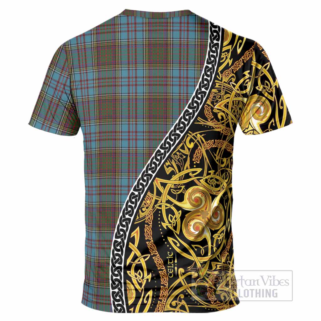Anderson Tartan Crest T-Shirt Celtic Knot and Triple Trickle Spiral Symbols