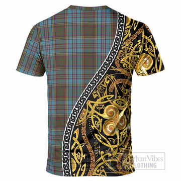 Anderson Tartan Crest T-Shirt Celtic Knot and Triple Trickle Spiral Symbols