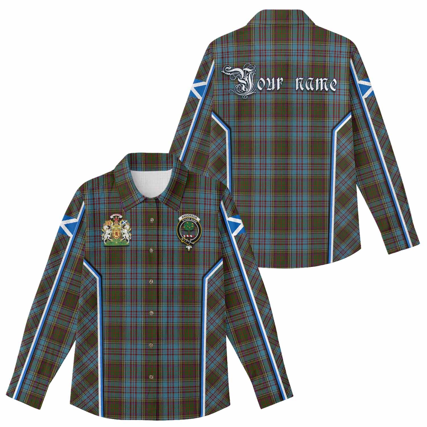 Anderson Tartan Crest Women Casual Shirt Scotland Coat of Arm Flag Style - Tartan Vibes Clothing
