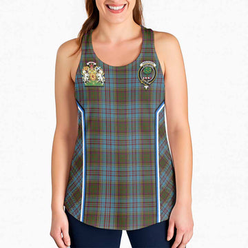 Anderson Tartan Crest Women Racerback Tanks Scotland Coat of Arm Flag Style