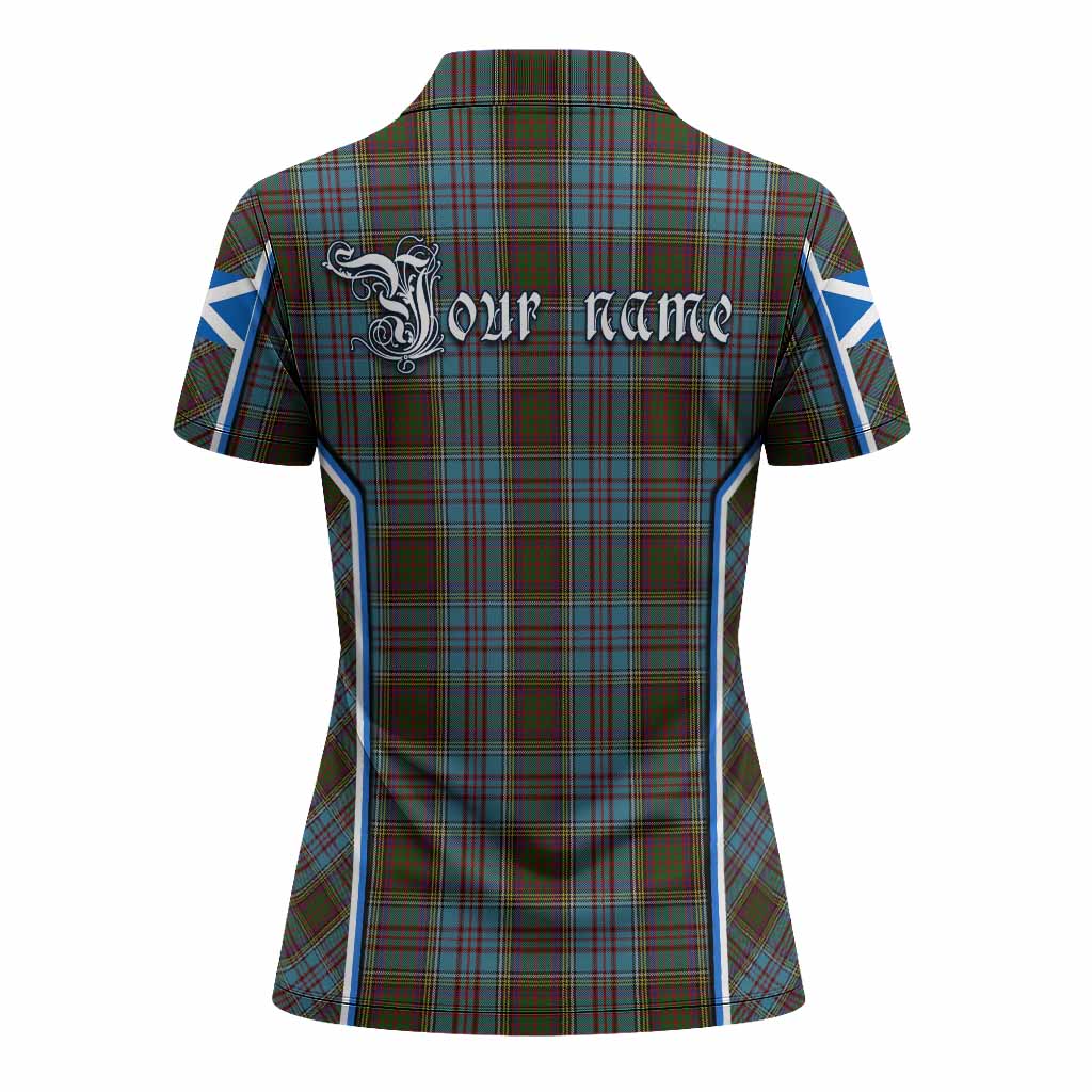 Anderson Tartan Crest Women's Polo Shirt Scotland Coat of Arm Flag Style - Tartan Vibes Clothing