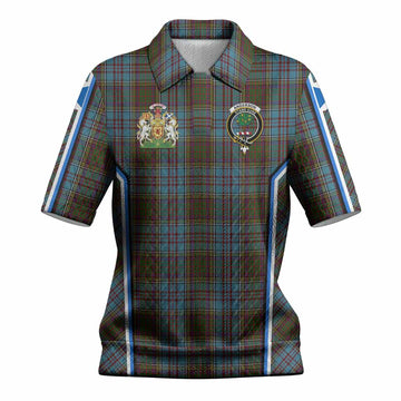 Anderson Tartan Crest Women’s Polo Sweater Top Scotland Coat of Arm Flag Style