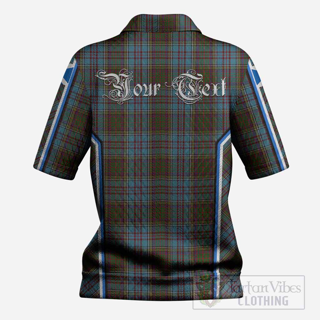 Anderson Tartan Crest Women’s Polo Sweater Top Scotland Coat of Arm Flag Style
