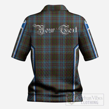 Anderson Tartan Crest Women’s Polo Sweater Top Scotland Coat of Arm Flag Style