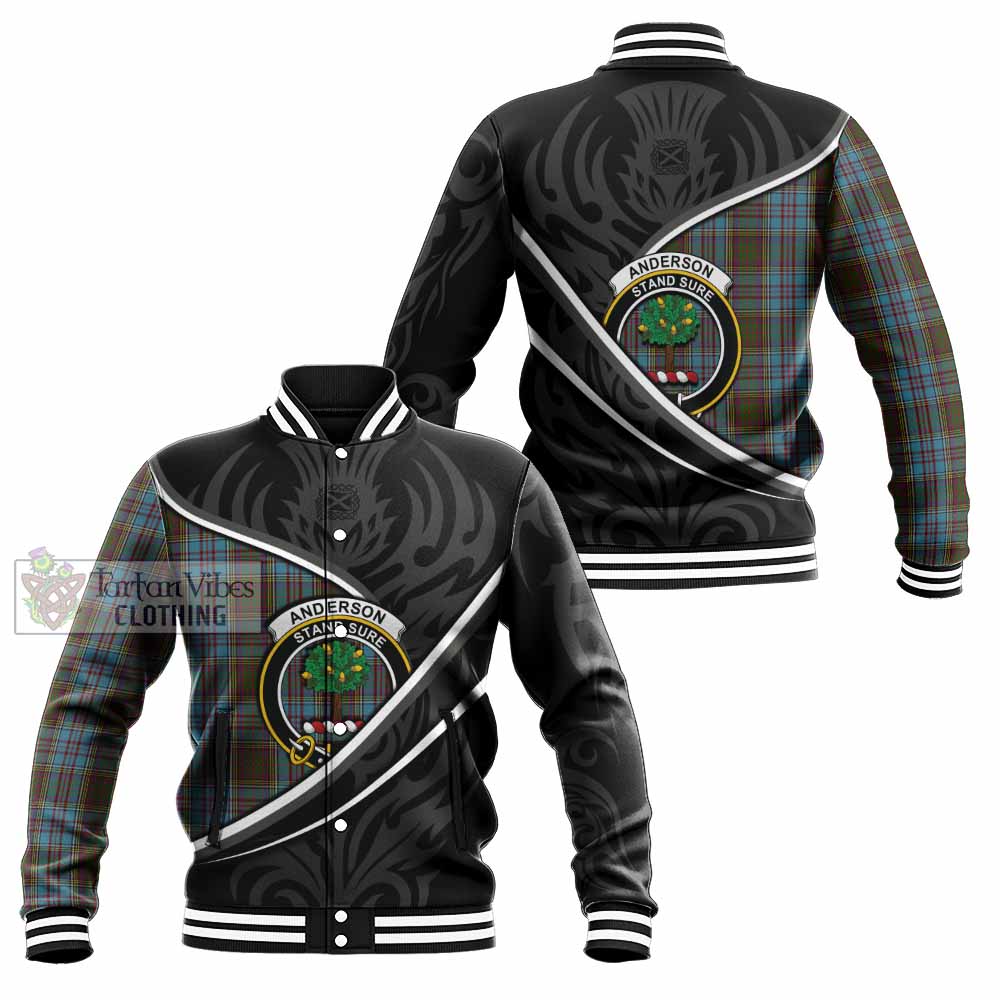 Anderson Tartan Family Crest Baseball Jacket Celtic Scottish Thistle Floral - Tartan Vibes Clothing