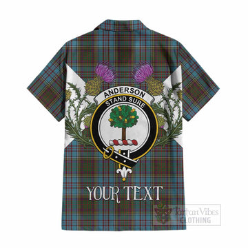 Anderson Tartan Family Crest Cotton Hawaiian Shirt Scottish Burns Night Thistle Floral
