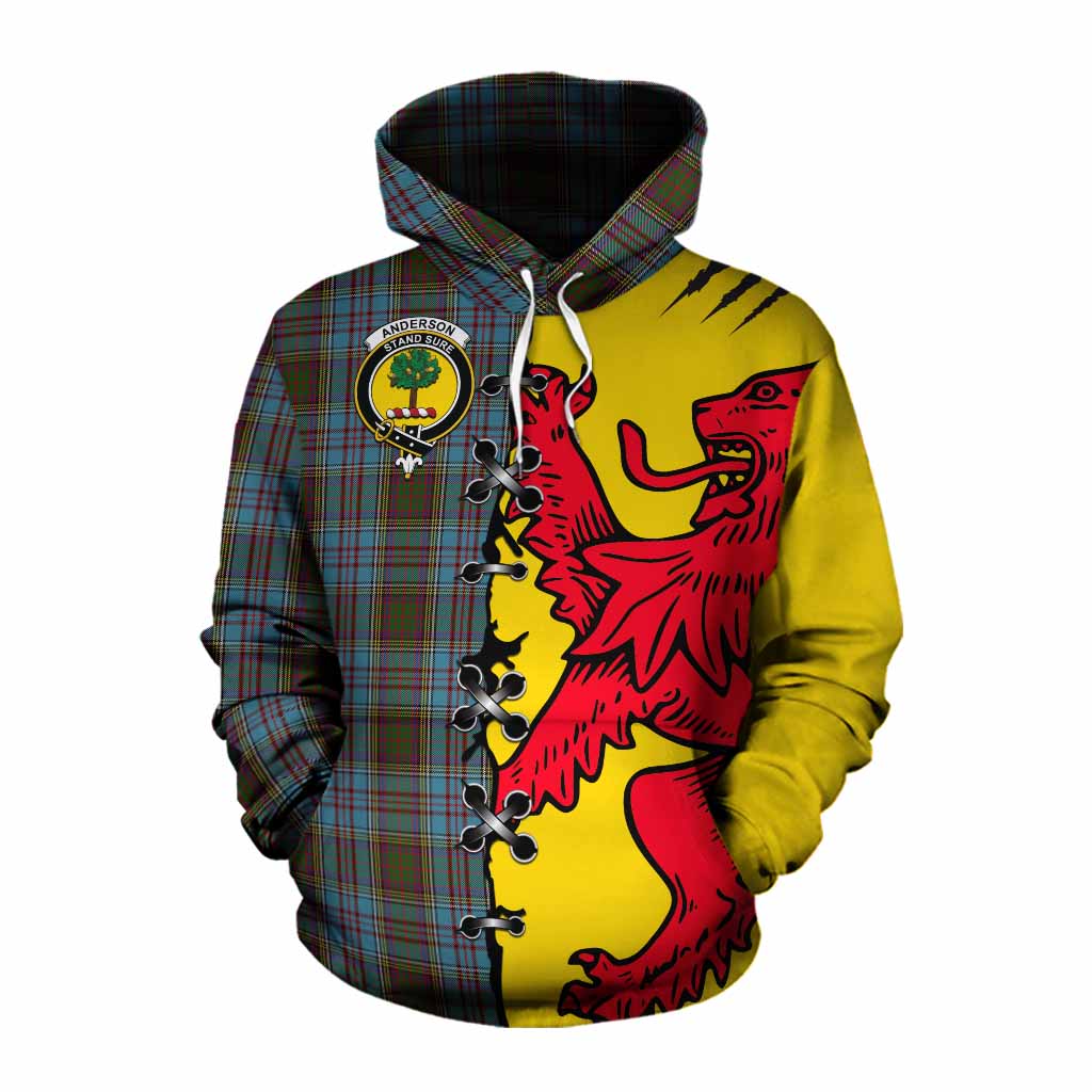 Anderson Tartan Family Crest Cotton Hoodie Lion Rampant Honor - Tartan Vibes Clothing