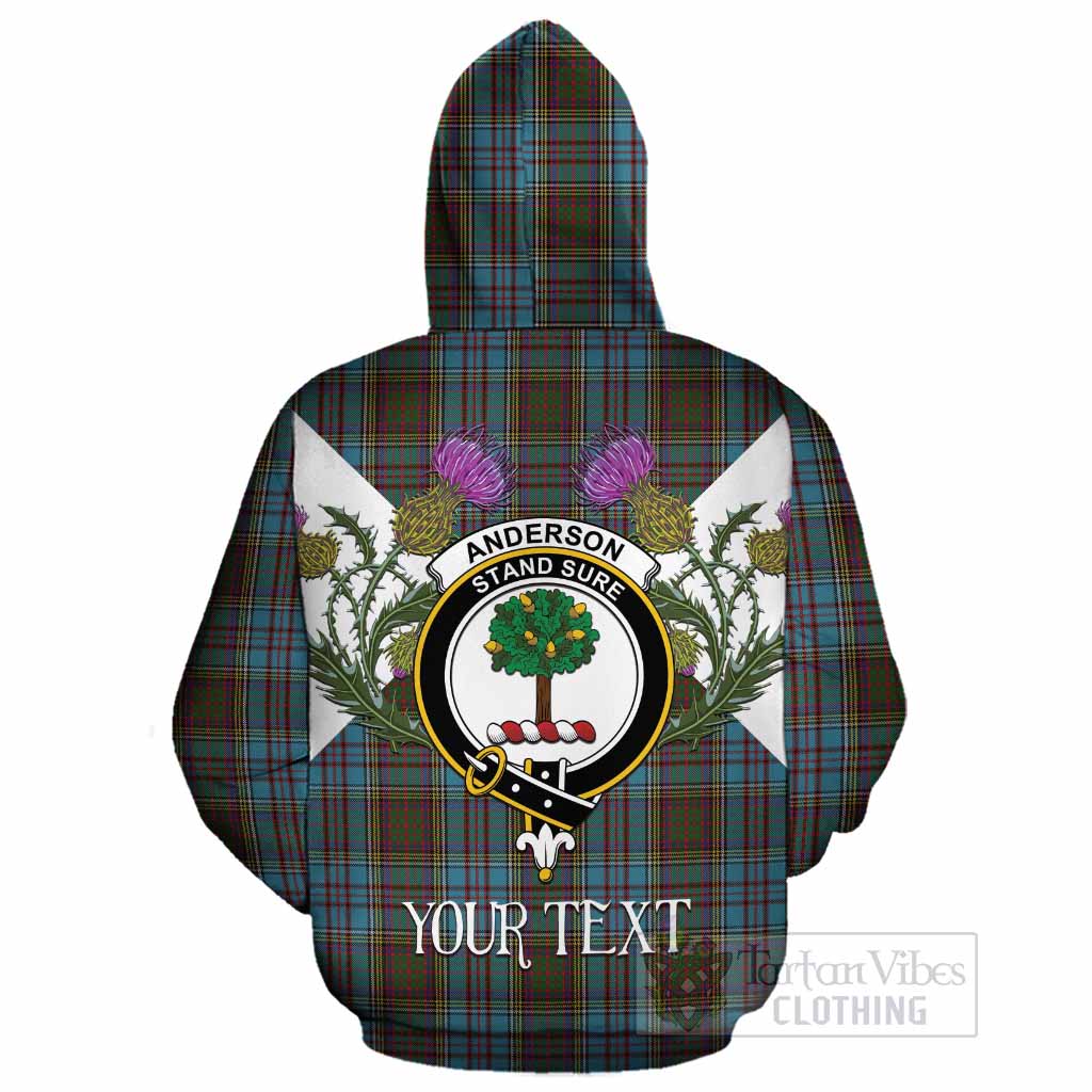 Anderson Tartan Family Crest Cotton Hoodie Scottish Burns Night Thistle Floral