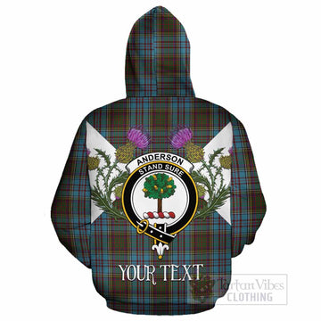 Anderson Tartan Family Crest Cotton Hoodie Scottish Burns Night Thistle Floral