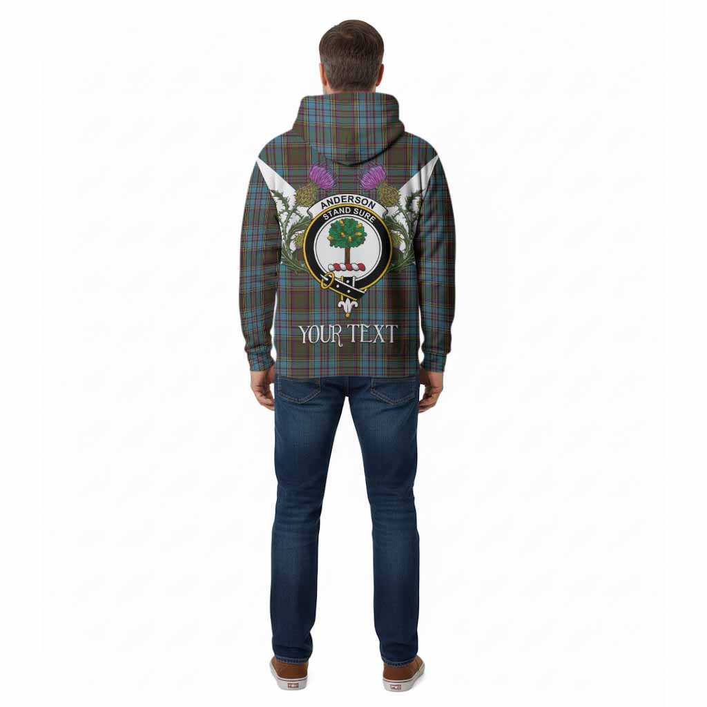 Anderson Tartan Family Crest Cotton Hoodie Scottish Burns Night Thistle Floral