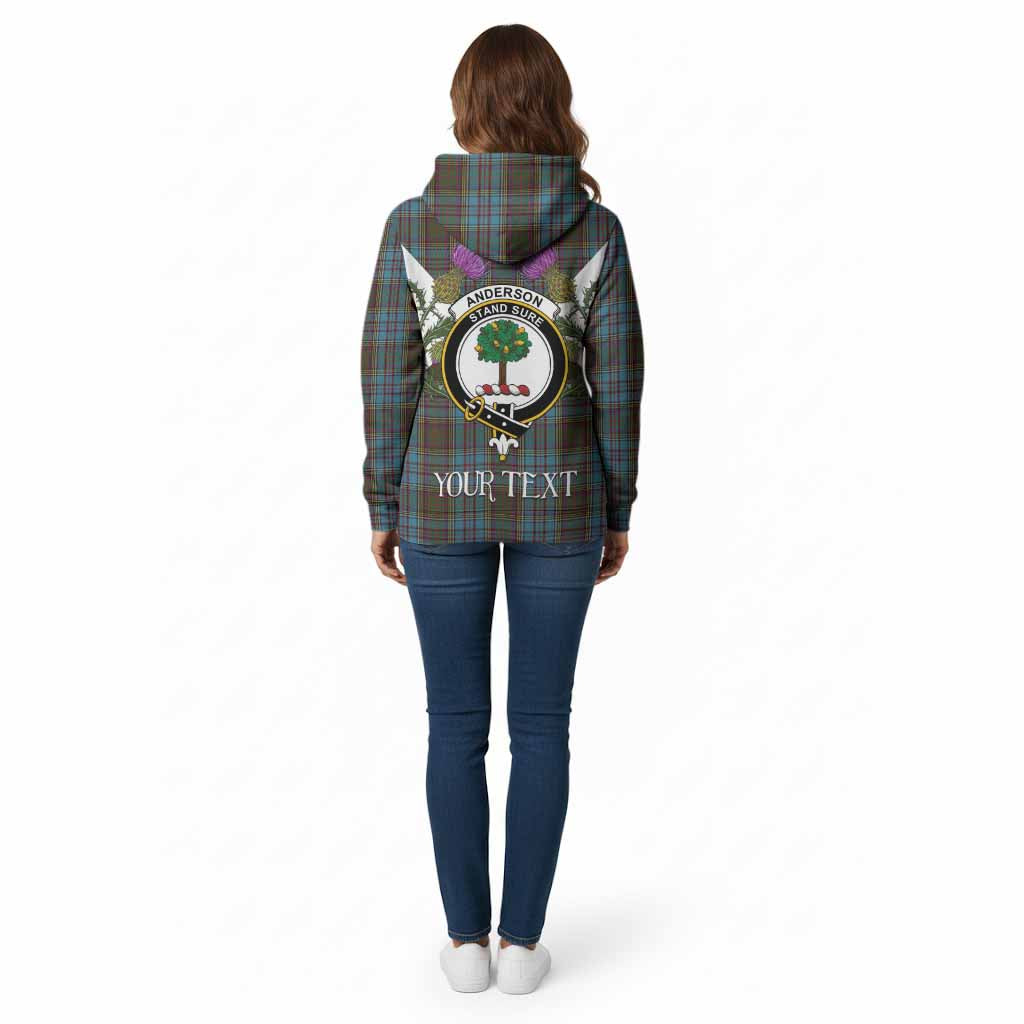 Anderson Tartan Family Crest Cotton Hoodie Scottish Burns Night Thistle Floral