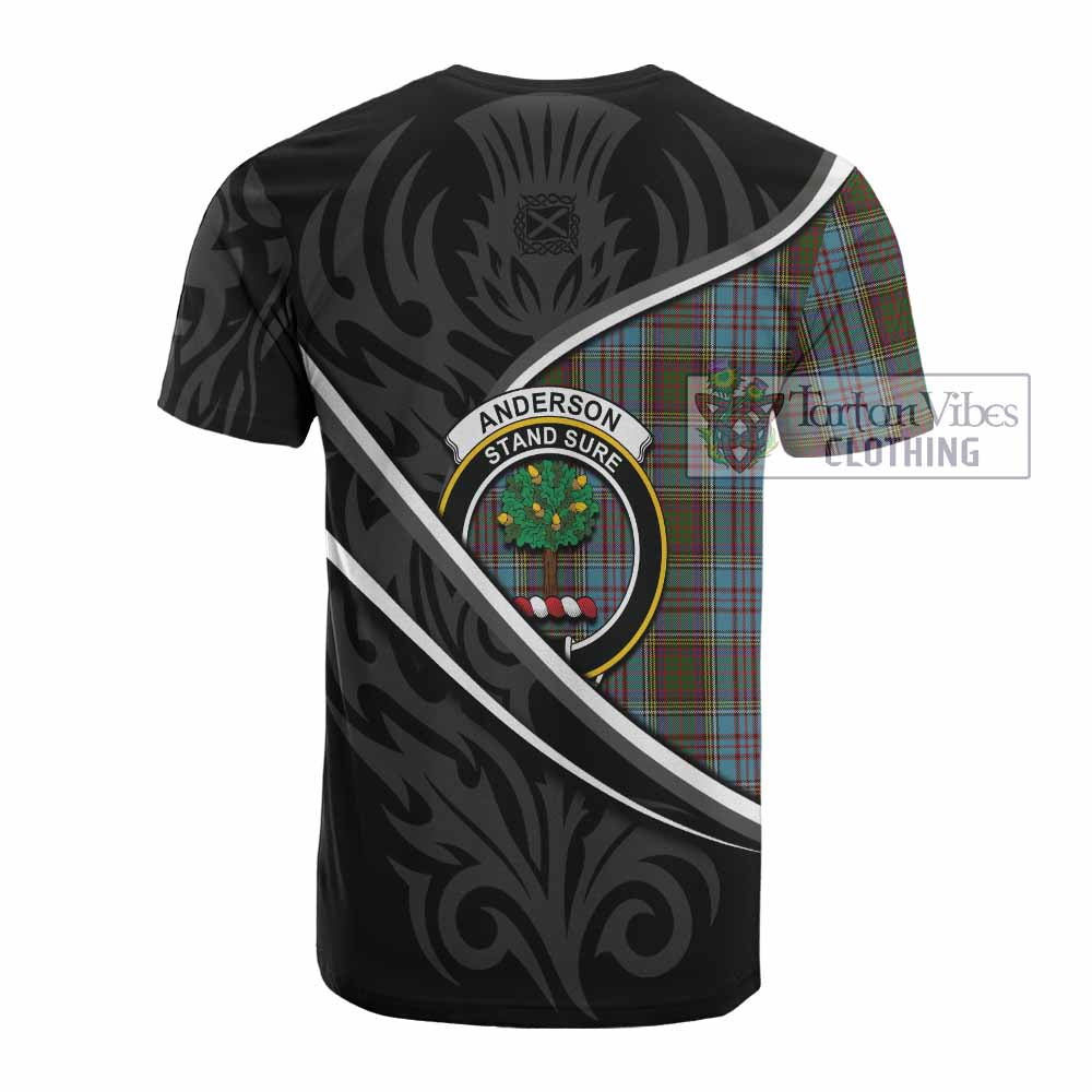 Anderson Tartan Family Crest Cotton T-shirt Celtic Scottish Thistle Floral - Tartan Vibes Clothing