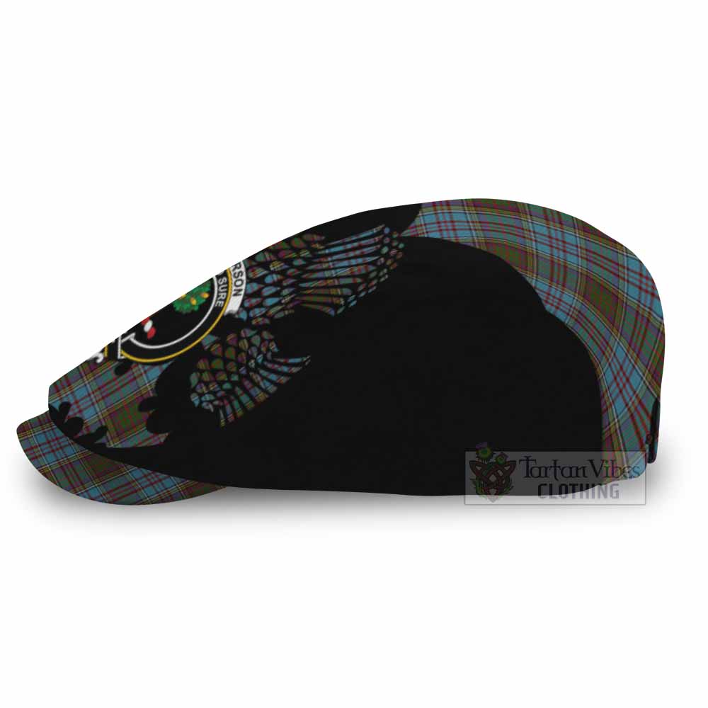 Anderson Tartan Family Crest Flat Cap, Jeff Cap Scotland Thistle Floral