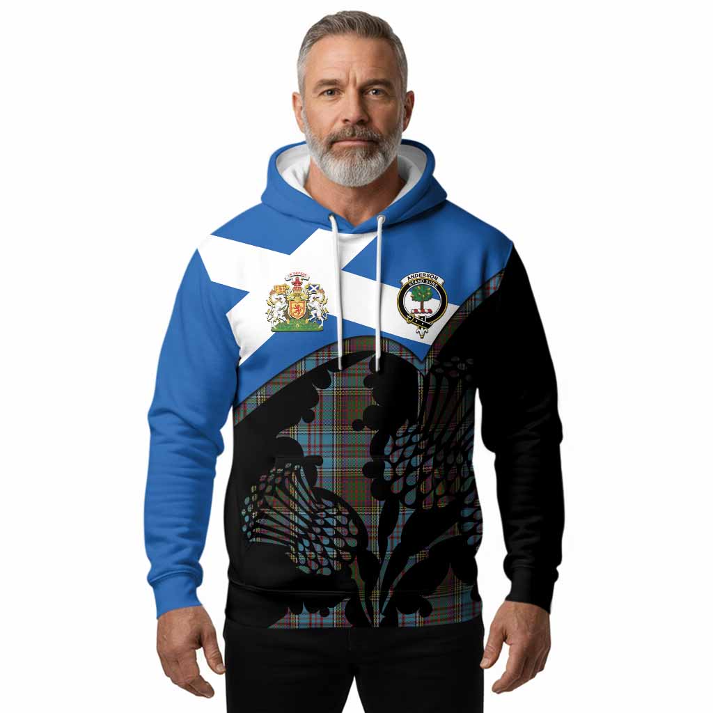 Anderson Tartan Family Crest Hoodie Scotland Thistle Floral Flag Style