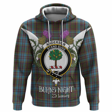 Anderson Tartan Family Crest Hoodie Scottish Burns Night Thistle Floral