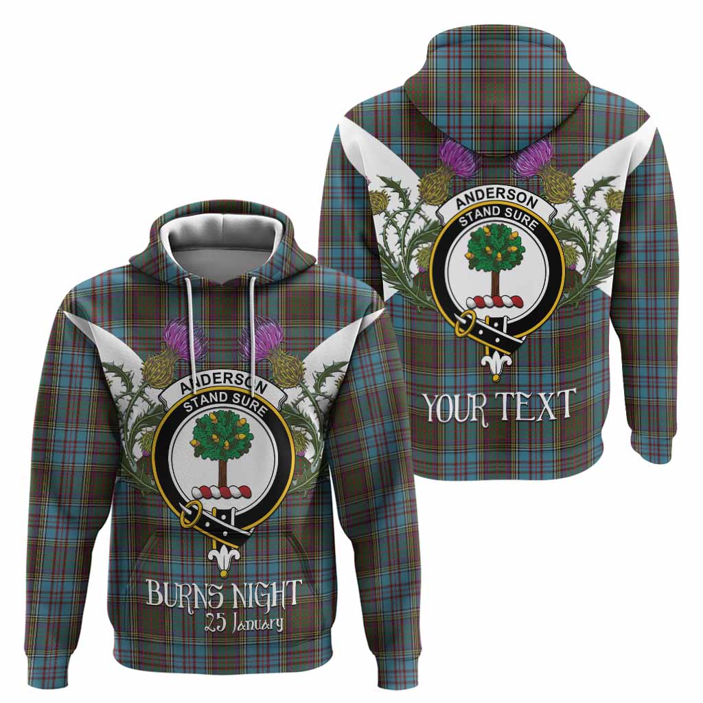Anderson Tartan Family Crest Hoodie Scottish Burns Night Thistle Floral