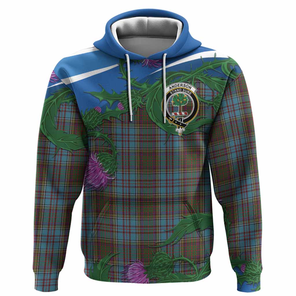 Anderson Tartan Family Crest Hoodie Thistle in Minimalism