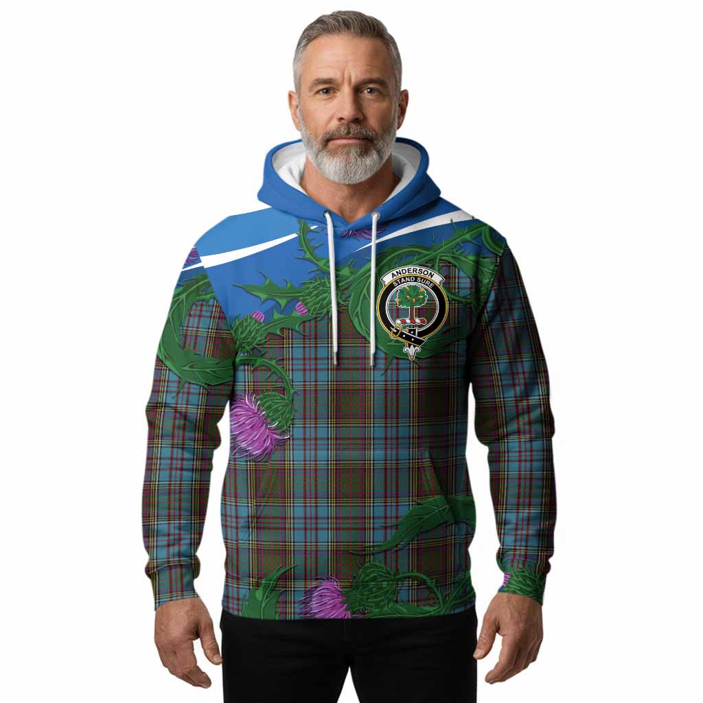 Anderson Tartan Family Crest Hoodie Thistle in Minimalism