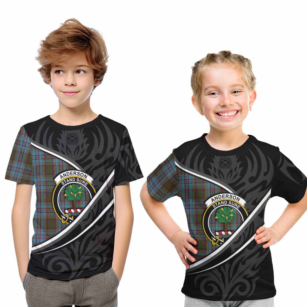Anderson Tartan Family Crest Kid T-shirt Celtic Scottish Thistle Floral - Tartan Vibes Clothing