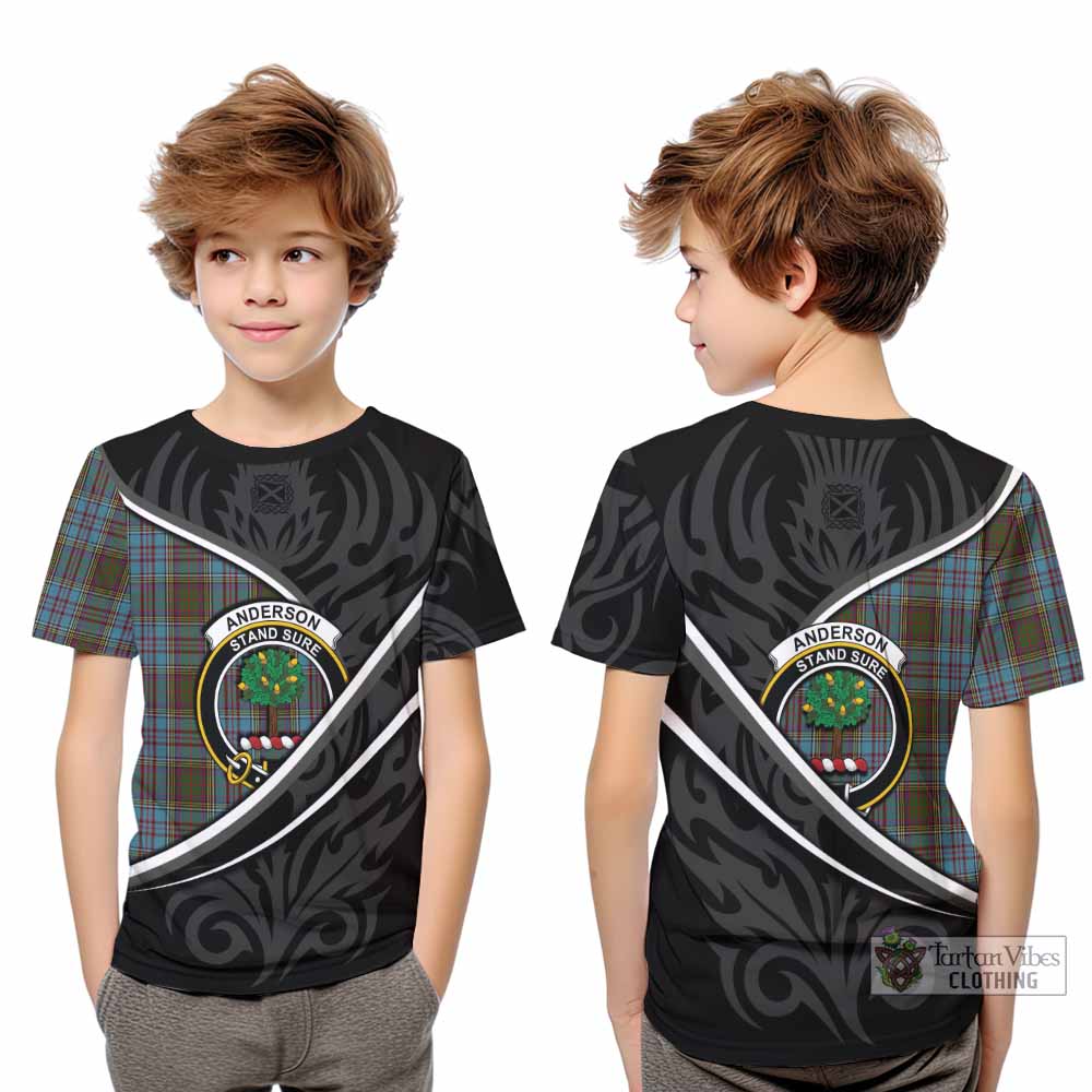 Anderson Tartan Family Crest Kid T-shirt Celtic Scottish Thistle Floral - Tartan Vibes Clothing