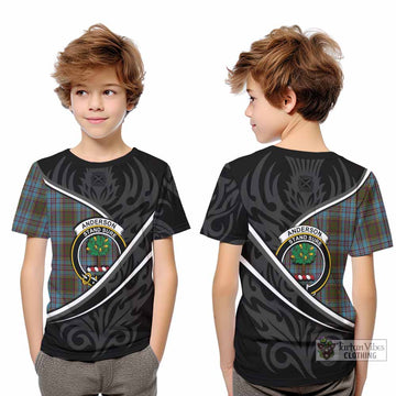 Anderson Tartan Family Crest Kid T-shirt Celtic Scottish Thistle Floral