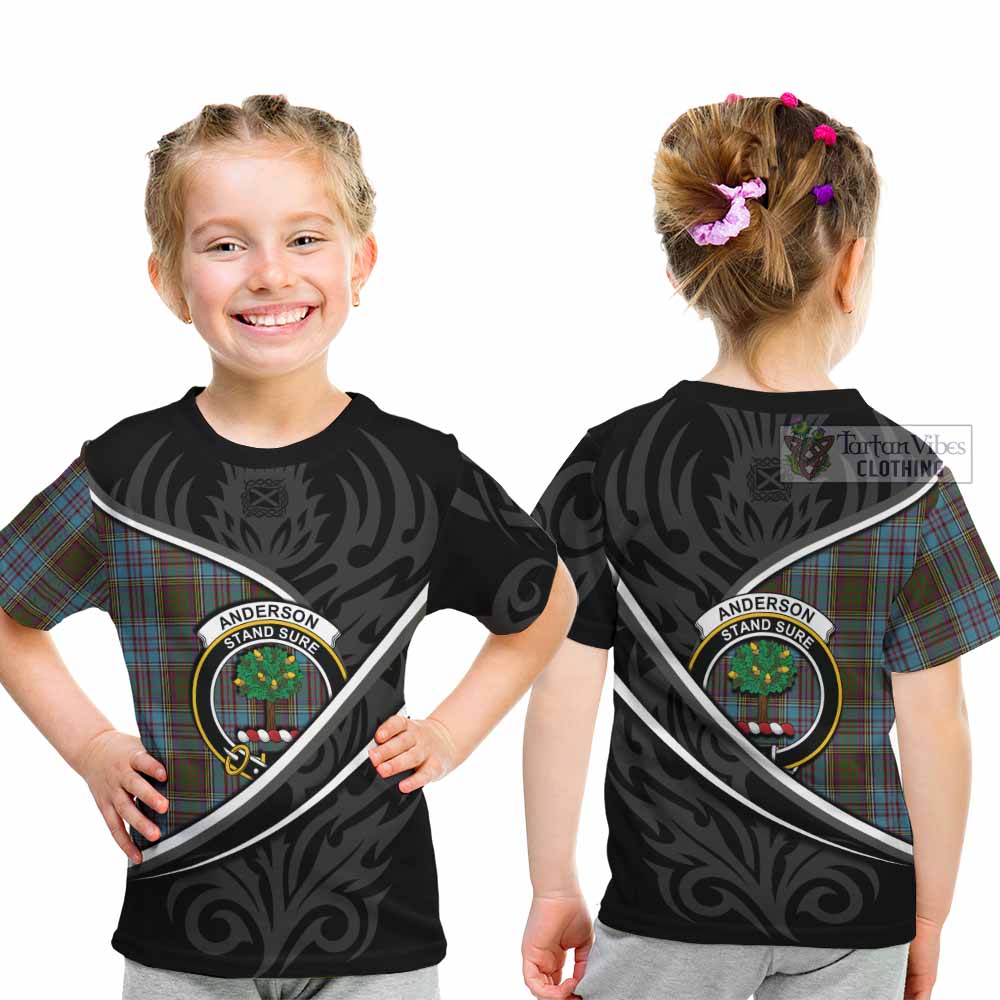 Anderson Tartan Family Crest Kid T-shirt Celtic Scottish Thistle Floral - Tartan Vibes Clothing
