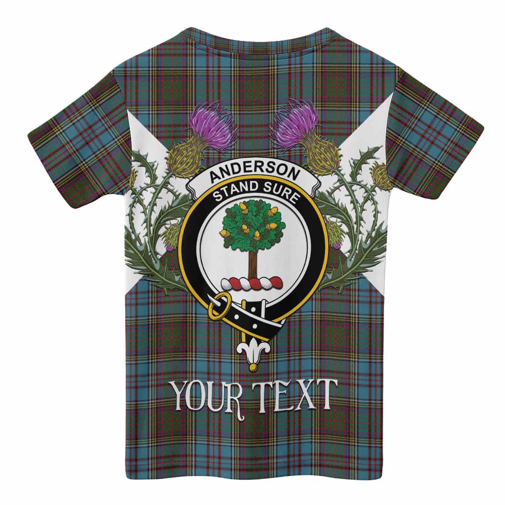 Anderson Tartan Family Crest Kid T-shirt Scottish Burns Night Thistle Floral