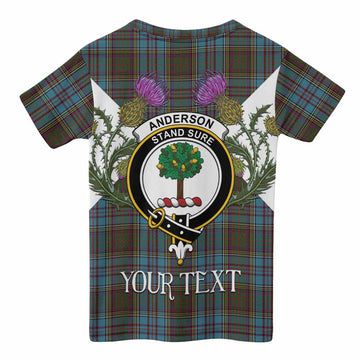 Anderson Tartan Family Crest Kid T-shirt Scottish Burns Night Thistle Floral