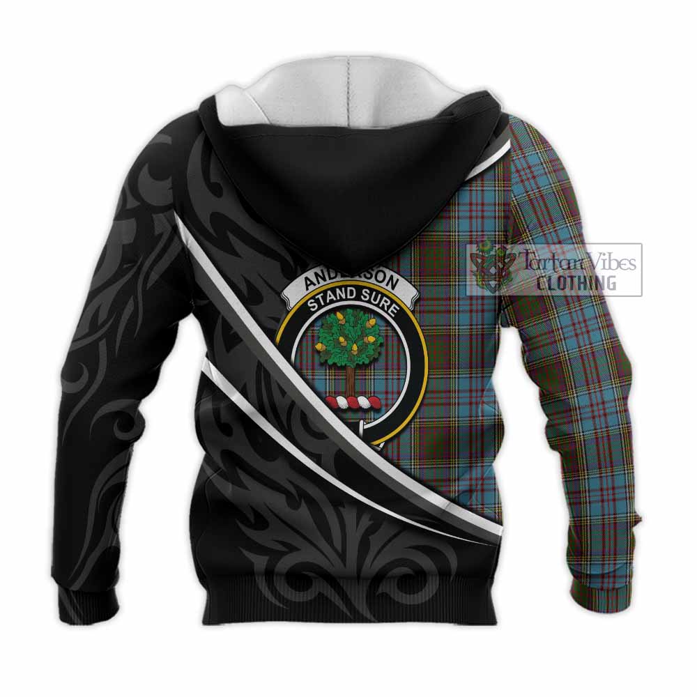 Anderson Tartan Family Crest Knitted Hoodie Celtic Scottish Thistle Floral - Tartan Vibes Clothing