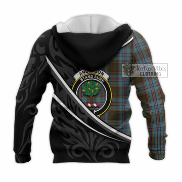 Anderson Tartan Family Crest Knitted Hoodie Celtic Scottish Thistle Floral - Tartan Vibes Clothing