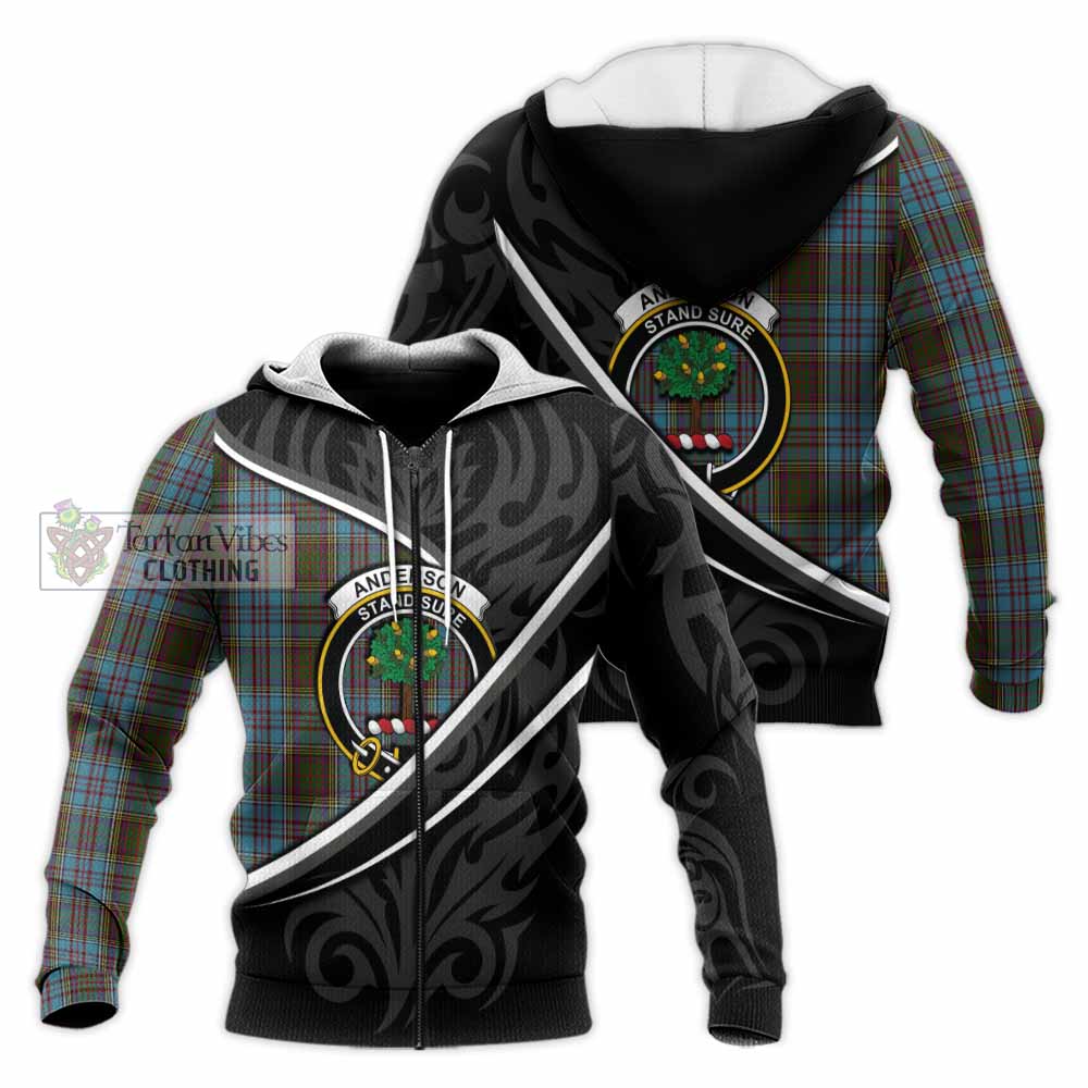 Anderson Tartan Family Crest Knitted Hoodie Celtic Scottish Thistle Floral - Tartan Vibes Clothing
