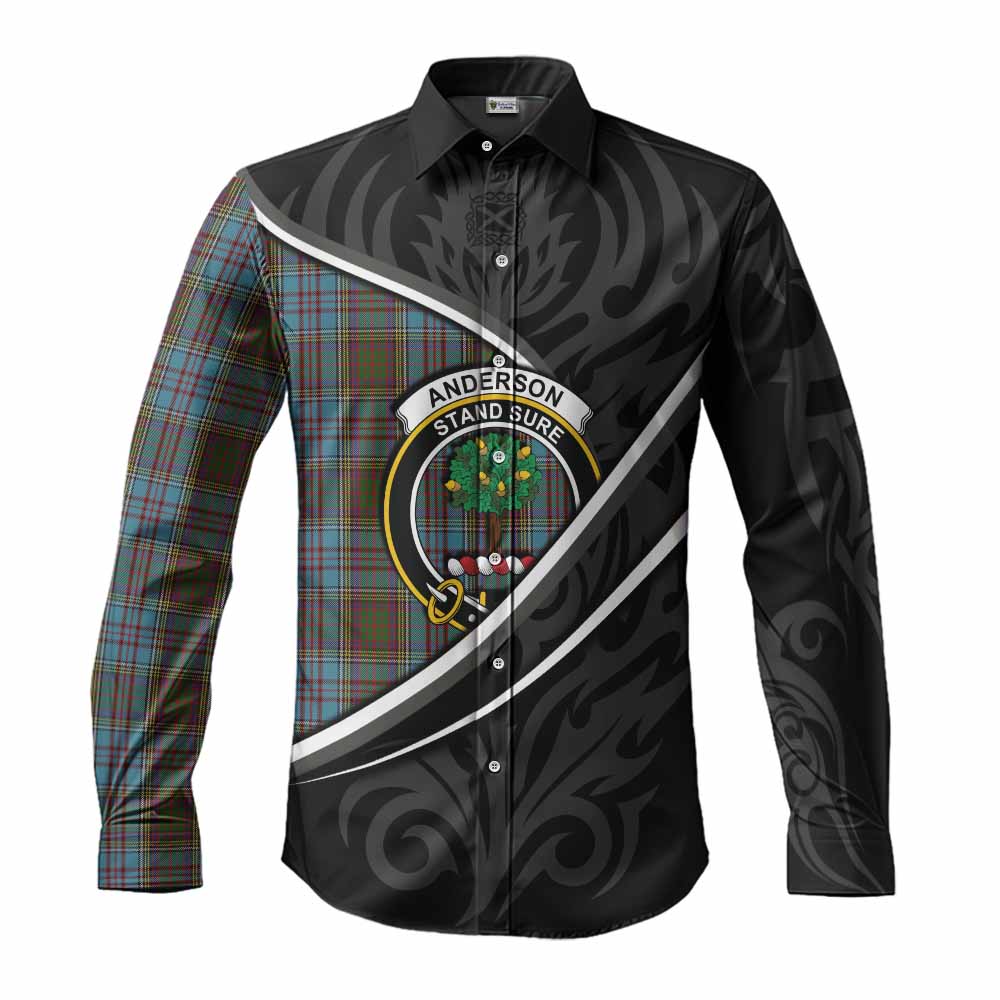 Anderson Tartan Family Crest Long Sleeve Button Shirts Celtic Scottish Thistle Floral - Tartan Vibes Clothing