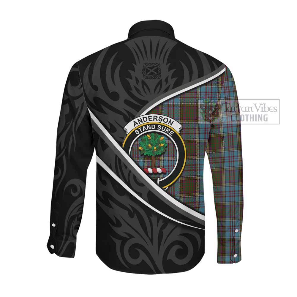 Anderson Tartan Family Crest Long Sleeve Button Shirts Celtic Scottish Thistle Floral - Tartan Vibes Clothing
