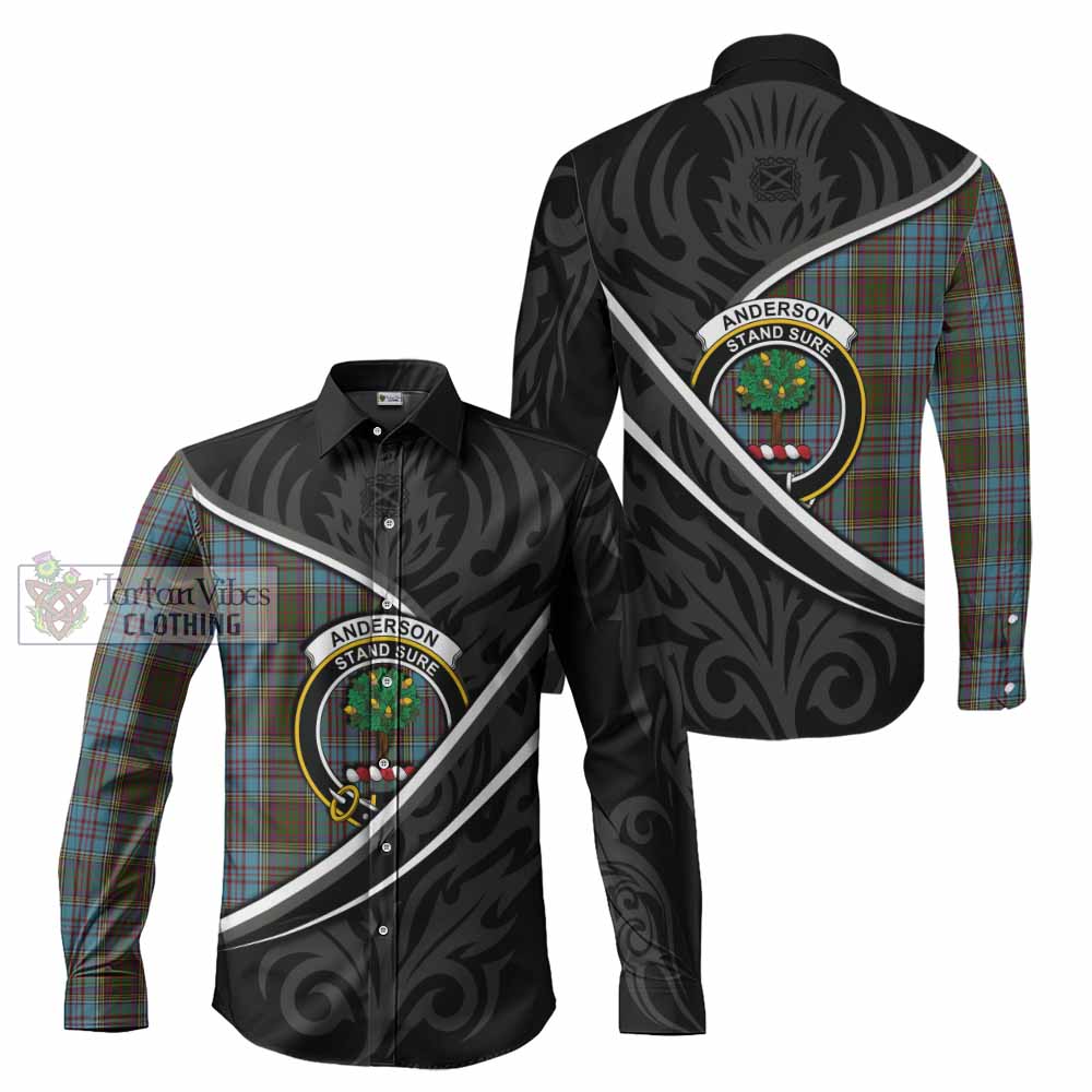 Anderson Tartan Family Crest Long Sleeve Button Shirts Celtic Scottish Thistle Floral - Tartan Vibes Clothing