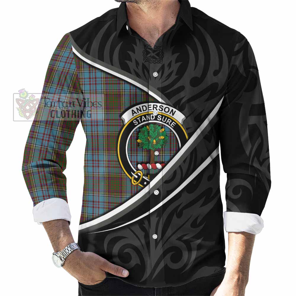 Anderson Tartan Family Crest Long Sleeve Button Shirts Celtic Scottish Thistle Floral - Tartan Vibes Clothing
