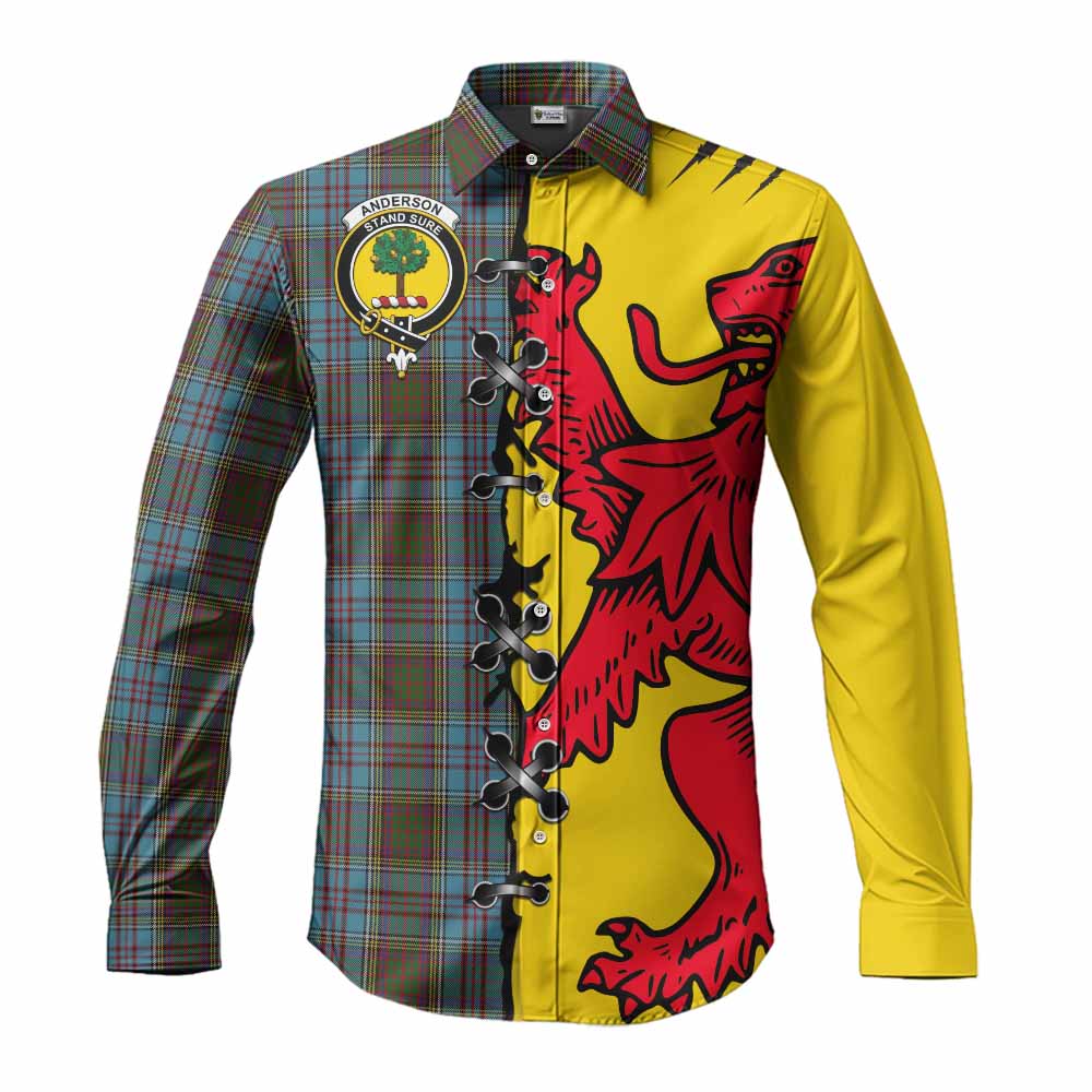 Anderson Tartan Family Crest Long Sleeve Button Shirts Lion Rampant Honor - Tartan Vibes Clothing