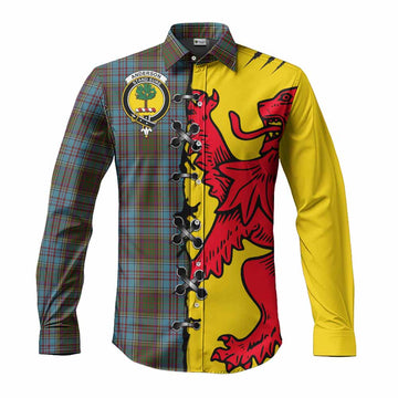 Anderson Tartan Family Crest Long Sleeve Button Shirts Lion Rampant Honor