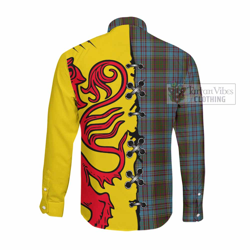 Anderson Tartan Family Crest Long Sleeve Button Shirts Lion Rampant Honor - Tartan Vibes Clothing