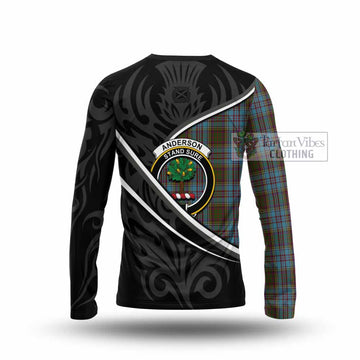 Anderson Tartan Family Crest Long Sleeve T-Shirt Celtic Scottish Thistle Floral