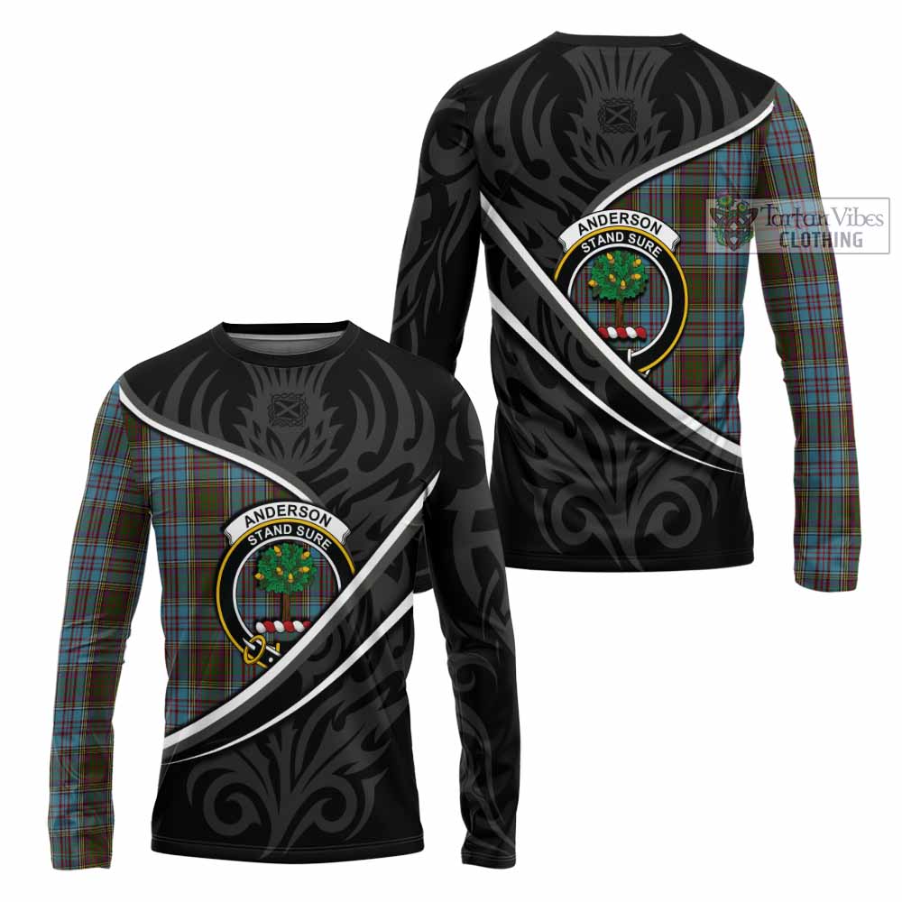 Anderson Tartan Family Crest Long Sleeve T-Shirt Celtic Scottish Thistle Floral - Tartan Vibes Clothing