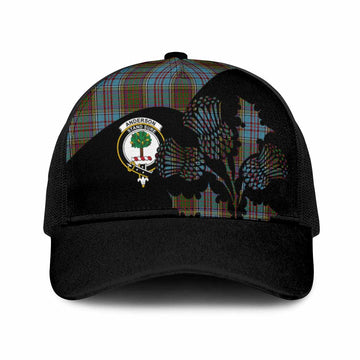 Anderson Tartan Family Crest Mesh Trucker Cap Scotland Thistle Floral Flag Style