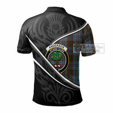 Anderson Tartan Family Crest Polo Shirt Celtic Scottish Thistle Floral