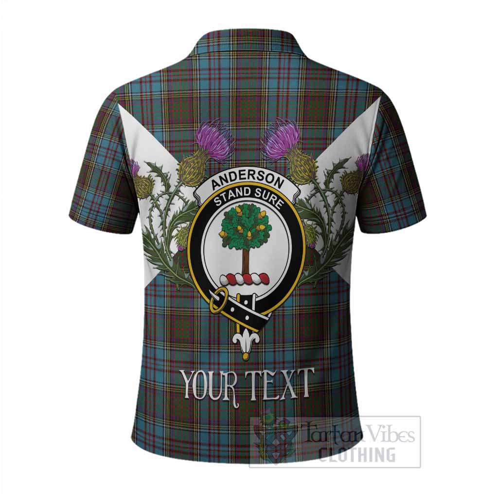 Anderson Tartan Family Crest Polo Shirt Scottish Burns Night Thistle Floral