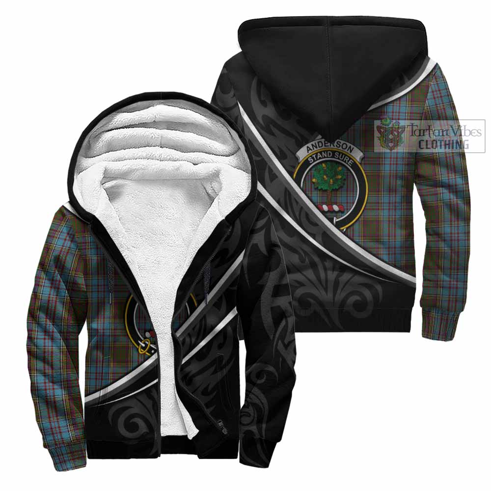 Anderson Tartan Family Crest Sherpa Hoodie Celtic Scottish Thistle Floral - Tartan Vibes Clothing