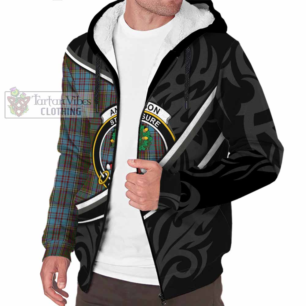 Anderson Tartan Family Crest Sherpa Hoodie Celtic Scottish Thistle Floral - Tartan Vibes Clothing
