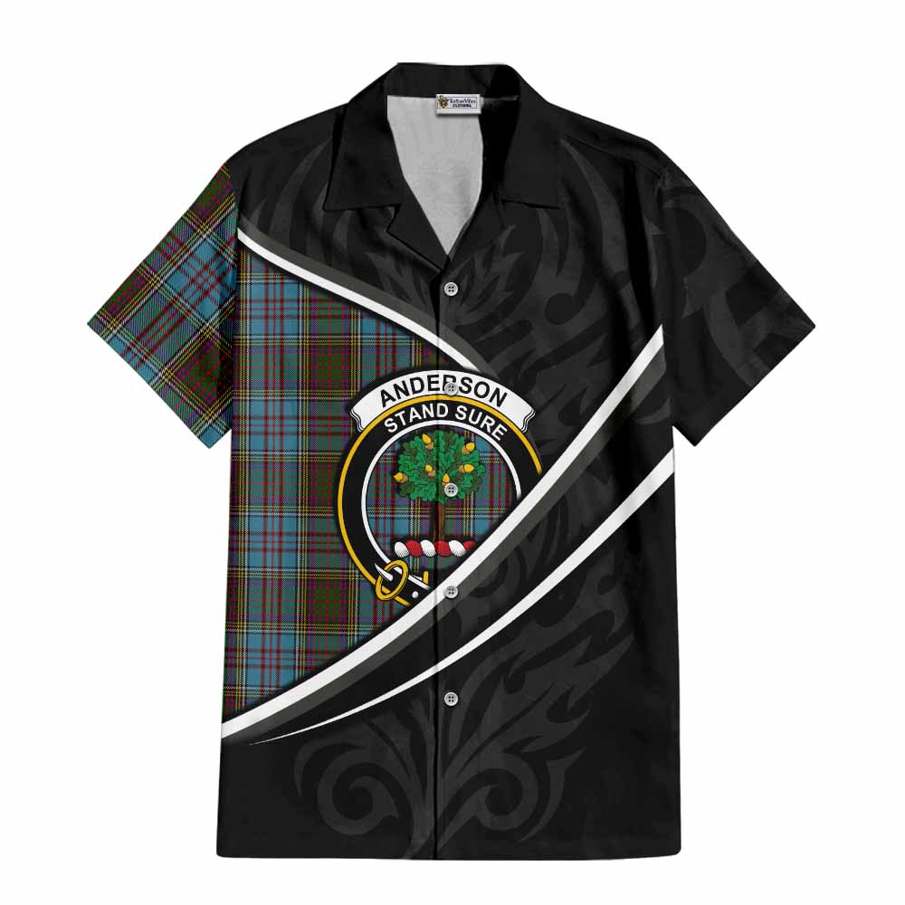 Anderson Tartan Family Crest Short Sleeve Button Shirt Celtic Scottish Thistle Floral - Tartan Vibes Clothing