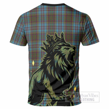 Anderson Tartan Family Crest T-Shirt Crowned Lion Roaring