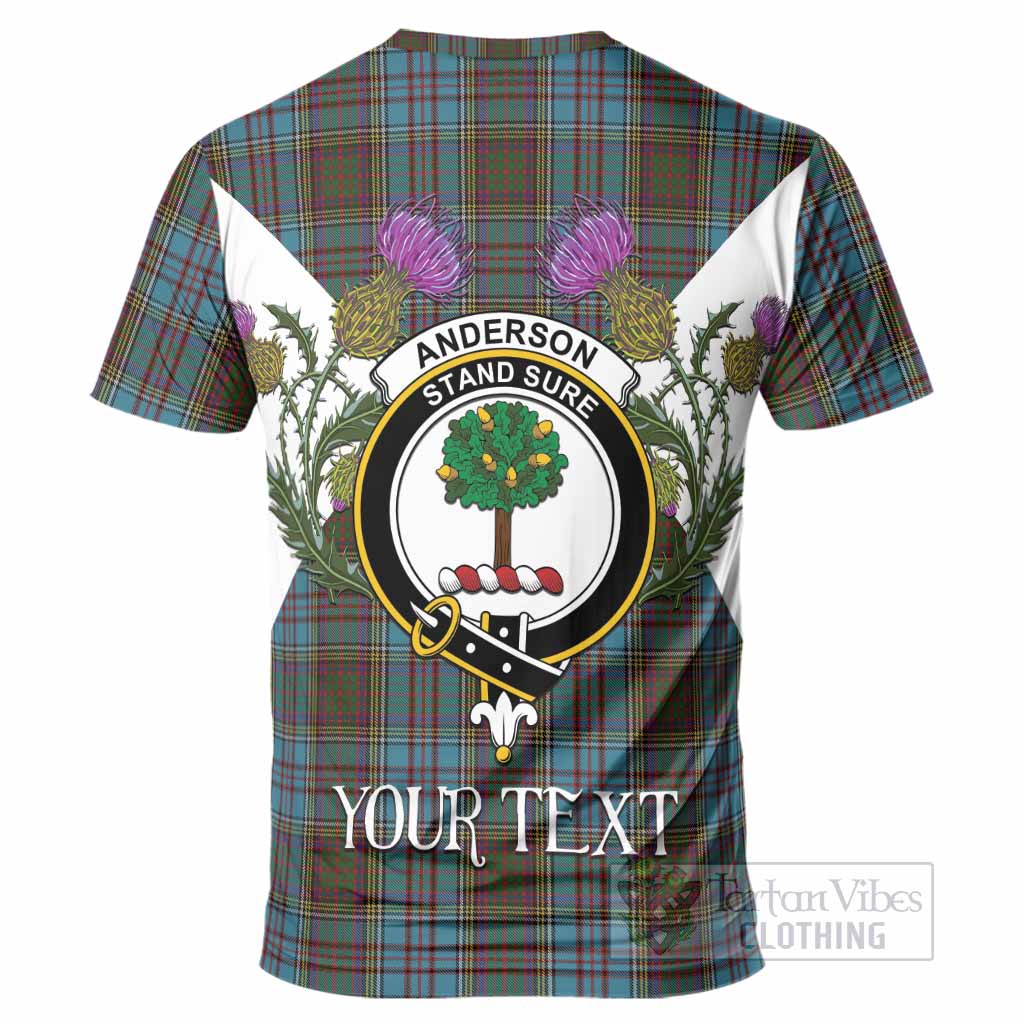 Anderson Tartan Family Crest T-Shirt Scottish Burns Night Thistle Floral