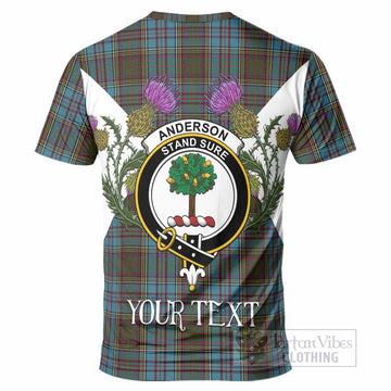 Anderson Tartan Family Crest T-Shirt Scottish Burns Night Thistle Floral