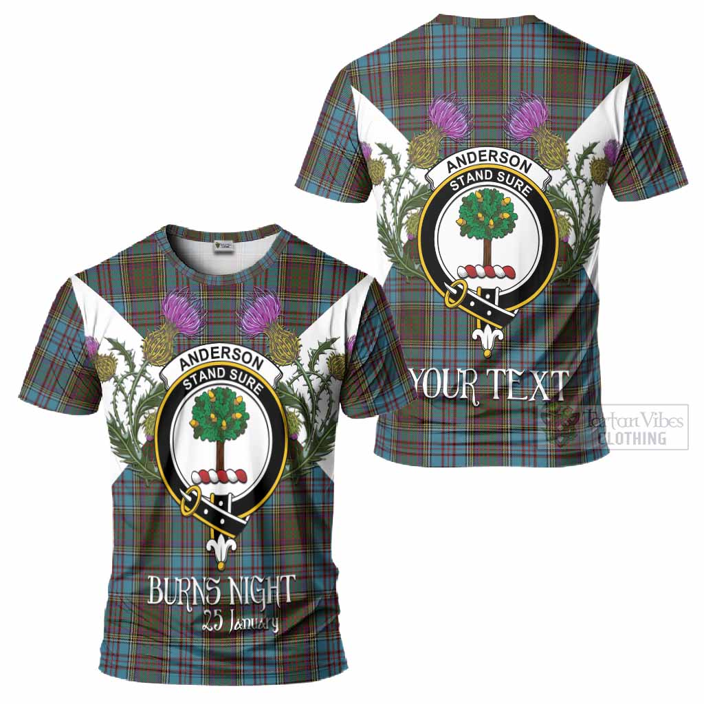 Anderson Tartan Family Crest T-Shirt Scottish Burns Night Thistle Floral